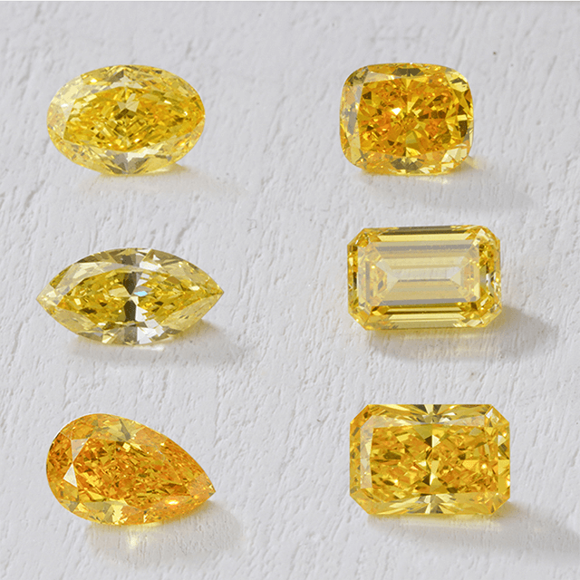 Fancy Yellow Diamond VS VVS HPHT Lab Grown Diamond ជាមួយ IGI