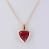 10K Gold Trilliant Cut Lab Grown Gemstone Pendant Necklace