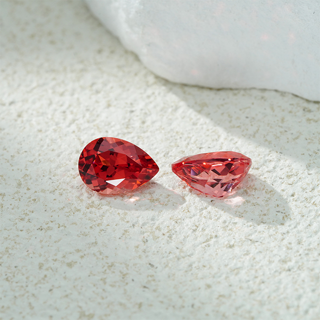 Pear Cut Pink Padparadscha Color Loose Lab Grown Gemstones