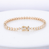 Bezel Set 10K 14K Gold 2.5mm Moissanite Chain Tennis Bracelet