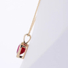 10K Gold Trilliant Cut Lab Grown Gemstone Pendant Necklace