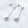 S925 Sterling Silver Round Barrings Cut Moissanite Drop Dangle Diamond Earrings