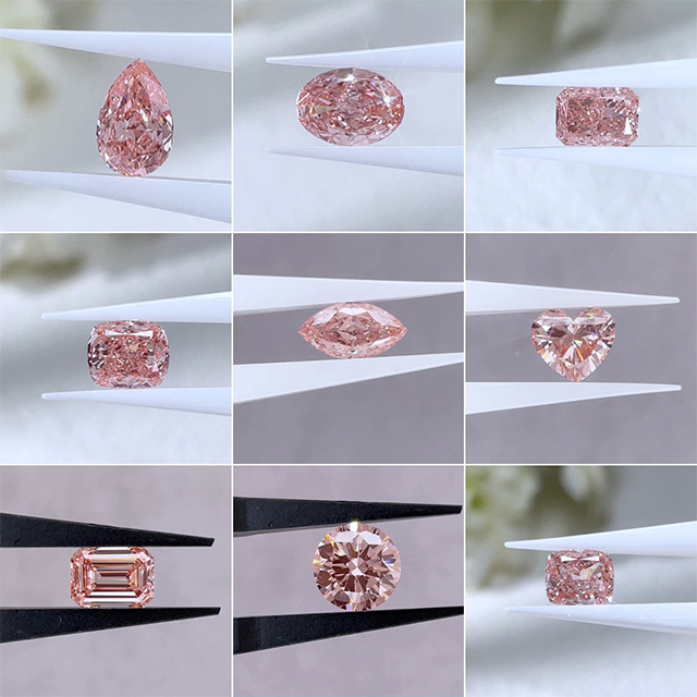 Fancy Shape Pink VVS VS Loose Lab Grown Diamond សម្រាប់គ្រឿងអលង្ការ