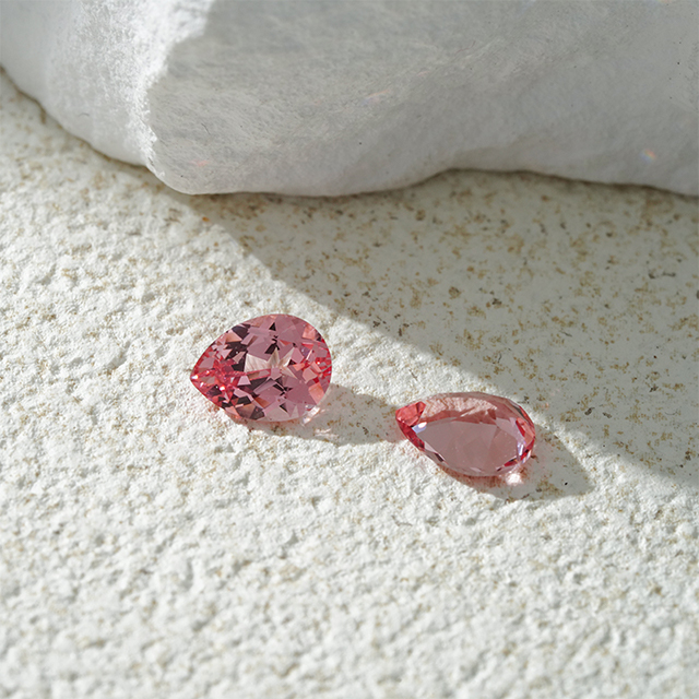 Pear Cut Pink Padparadscha Color Loose Lab Grown Gemstones