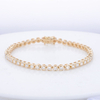 Bezel Set 10K 14K Gold 2.5mm Moissanite Chain Tennis Bracelet