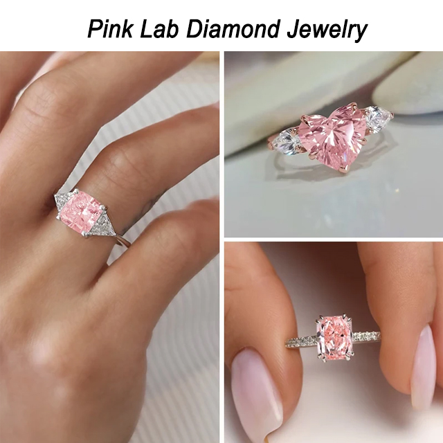 Fancy Shape Pink VVS VS Loose Lab Grown Diamond សម្រាប់គ្រឿងអលង្ការ