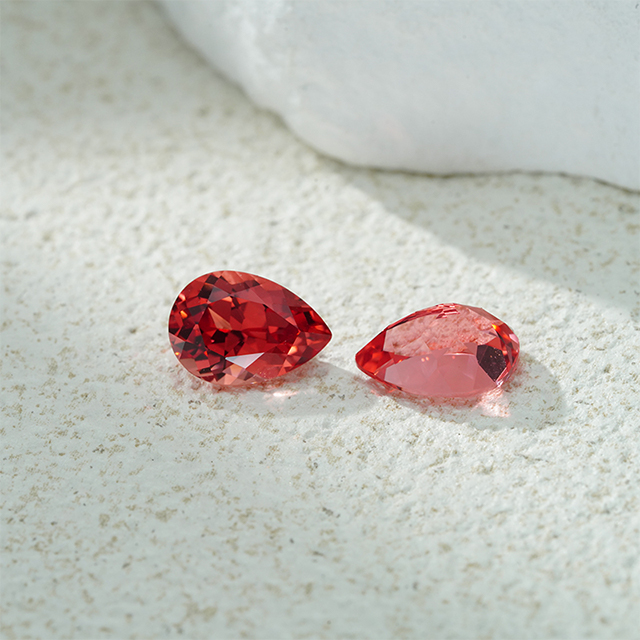 Pear Cut Pink Padparadscha Color Loose Lab Grown Gemstones